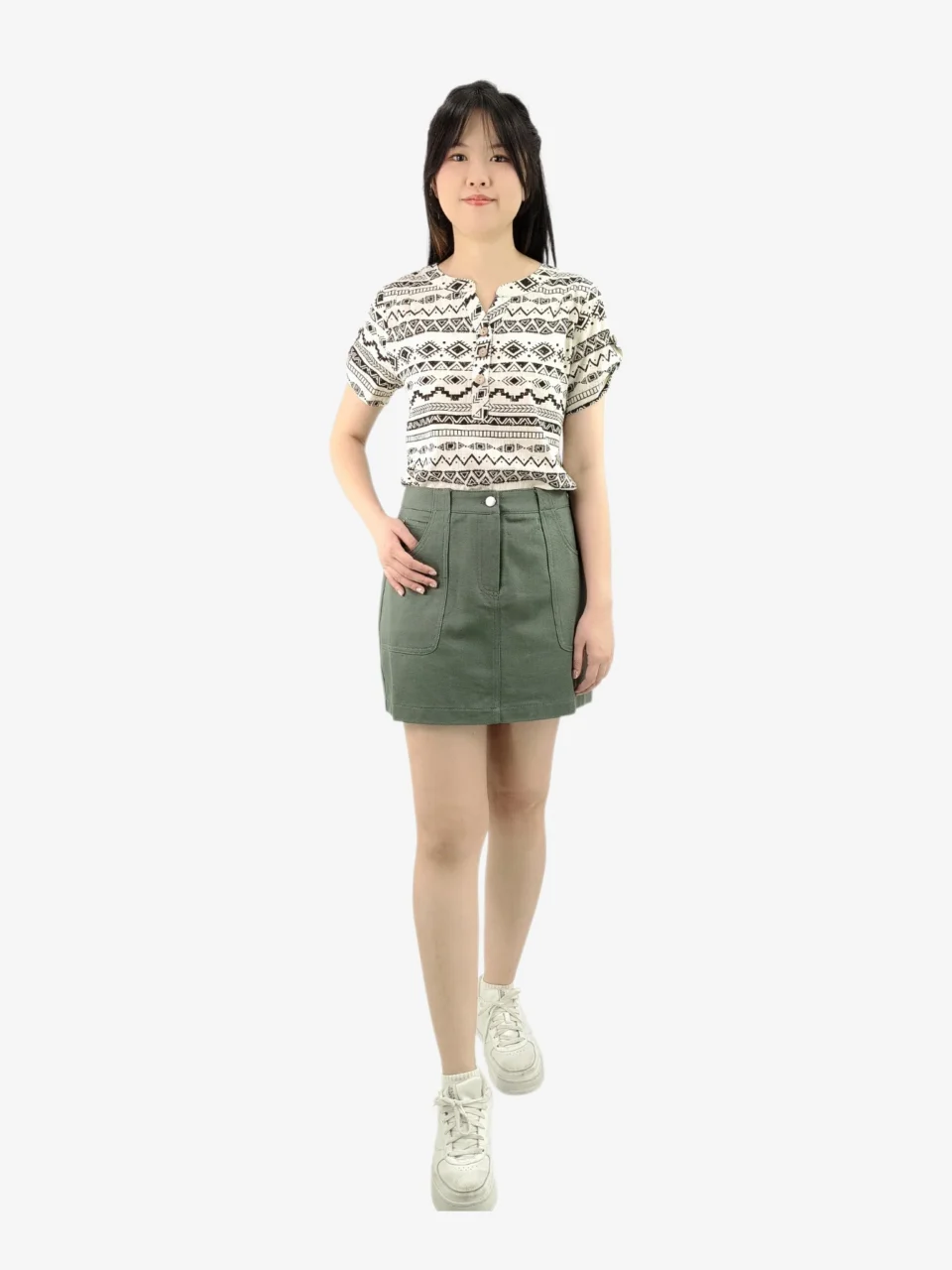 OLLIE GEOMETRIC PRINT TOP — view 3