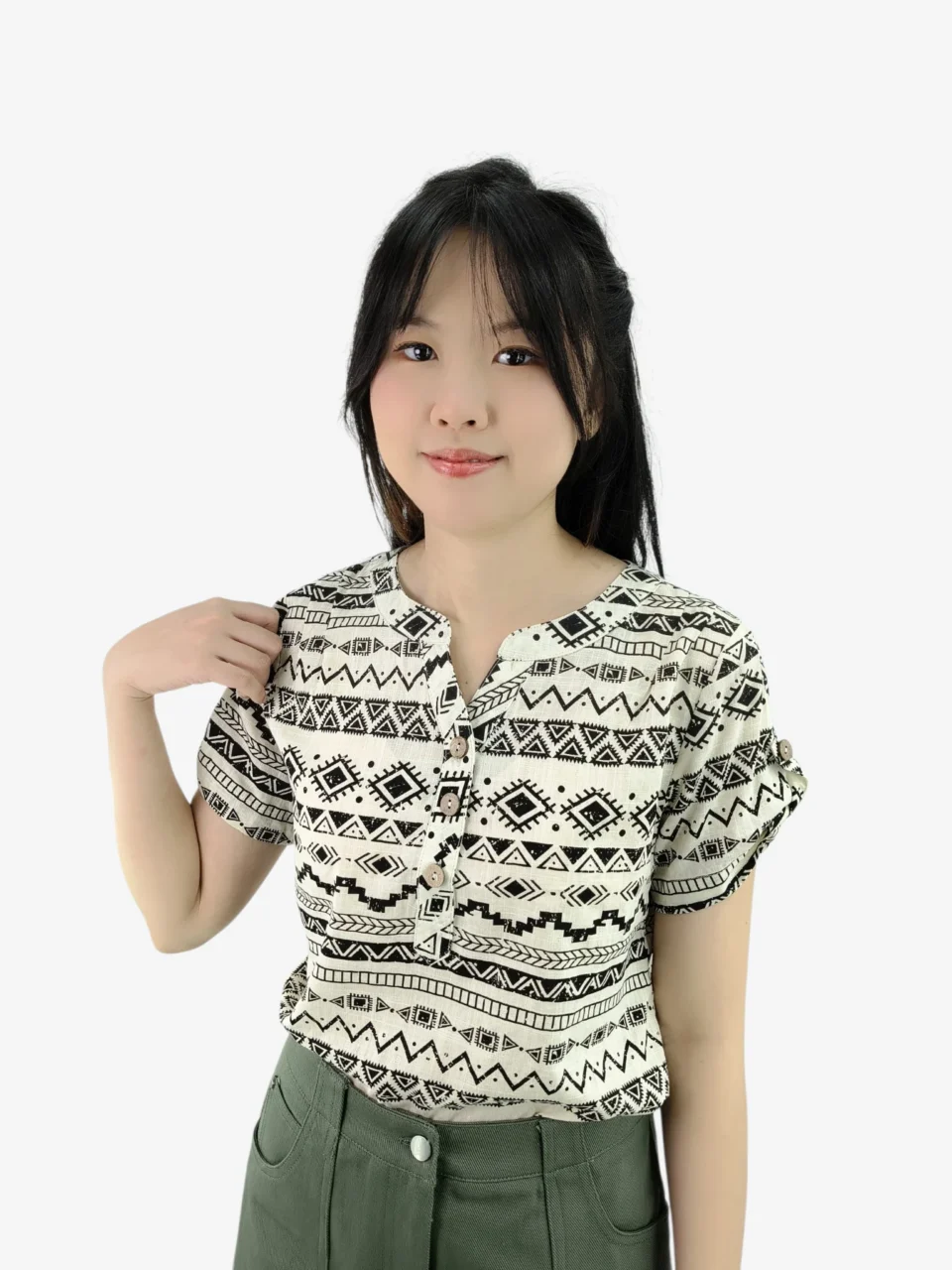 OLLIE GEOMETRIC PRINT TOP — view 4