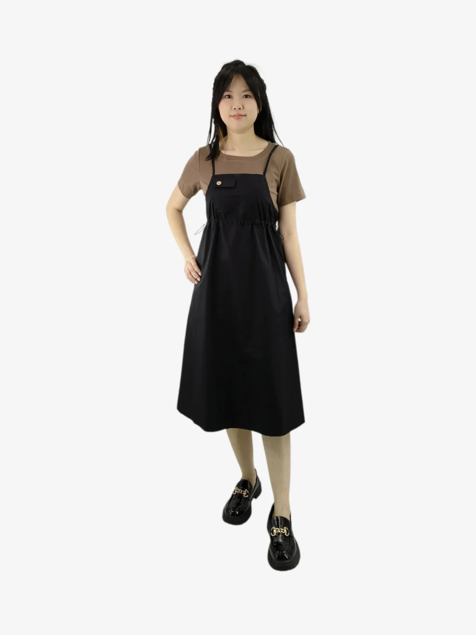 RORY DRAWSTRING WAIST PINAFORE DRESS — view 3