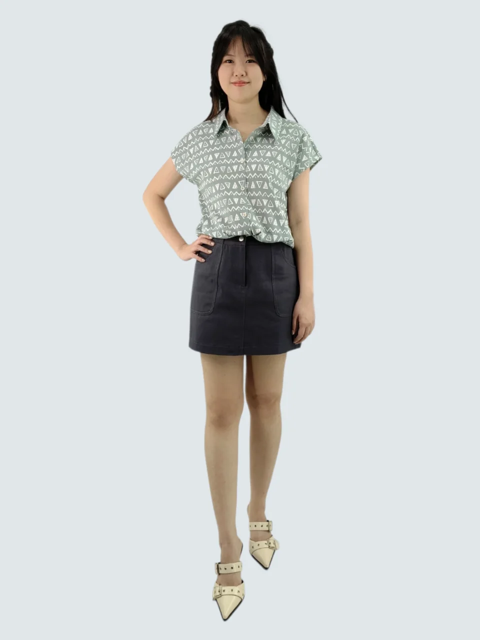 CAROL TRIBAL PRINT TIE FRONT BLOUSE