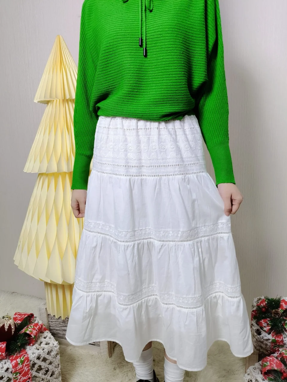 ALLISA BOHO COTTON LAYERED SKIRT — view 3