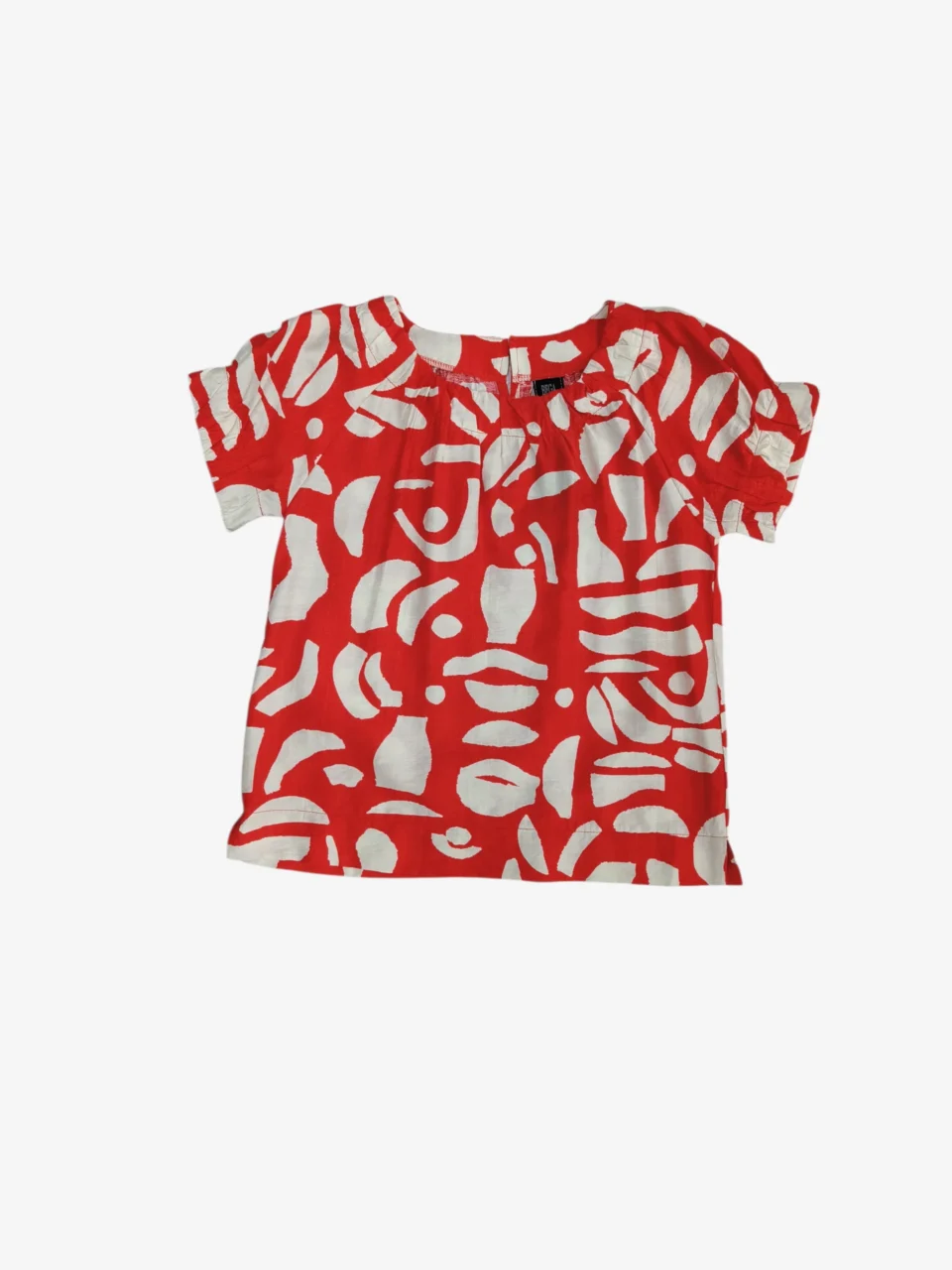 RENEE ABSTRACT PRINT SHORT SLEEVE TOP
