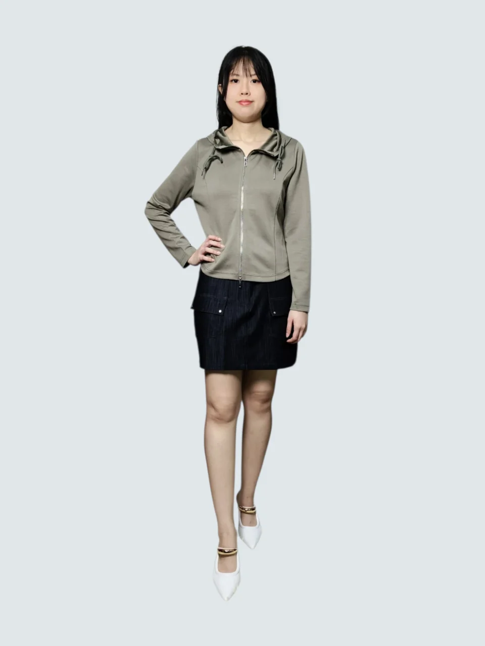 CASEY CARGO POCKET DENIM SKORT — view 2