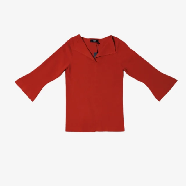 LENNY MINIMAL FLARE SLEEVE KNIT TOP