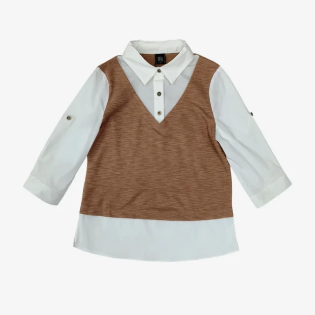 ASA LAYERED KNIT VEST SHIRT