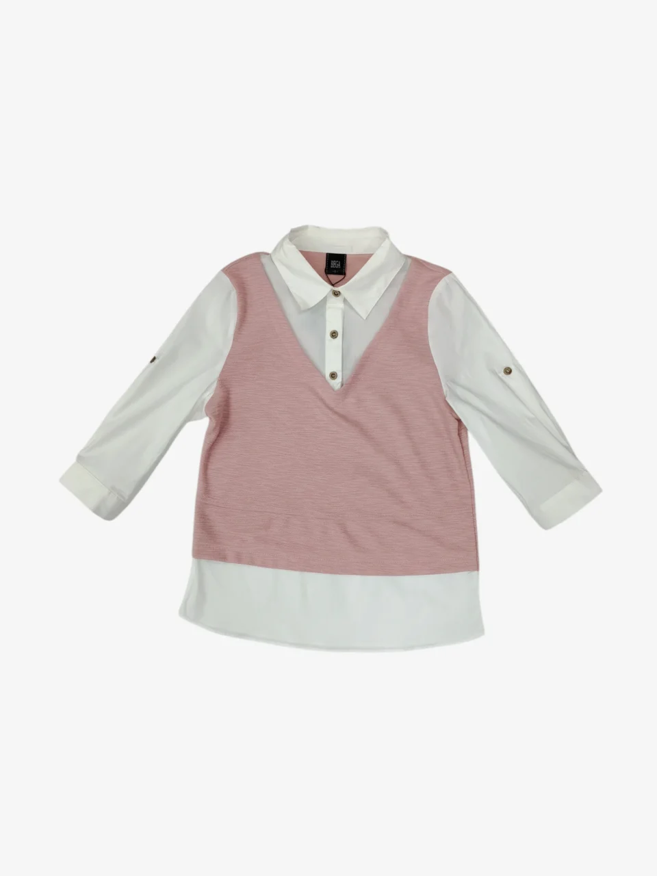 ASA LAYERED KNIT VEST SHIRT — view 2