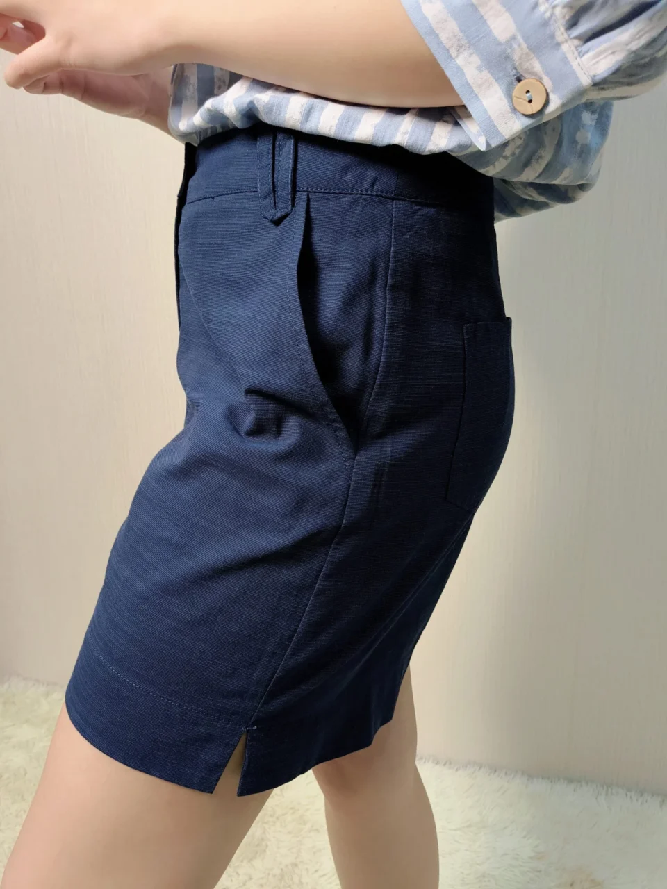 MIMI TEXTURED HIGH WAIST TAILORED SHORTS — view 3