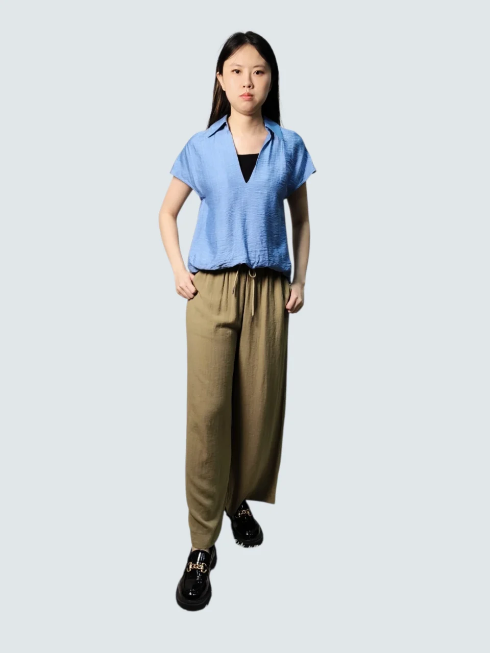 CASEY RELAXED DRAWSTRING WIDE LEG PANTS — view 2