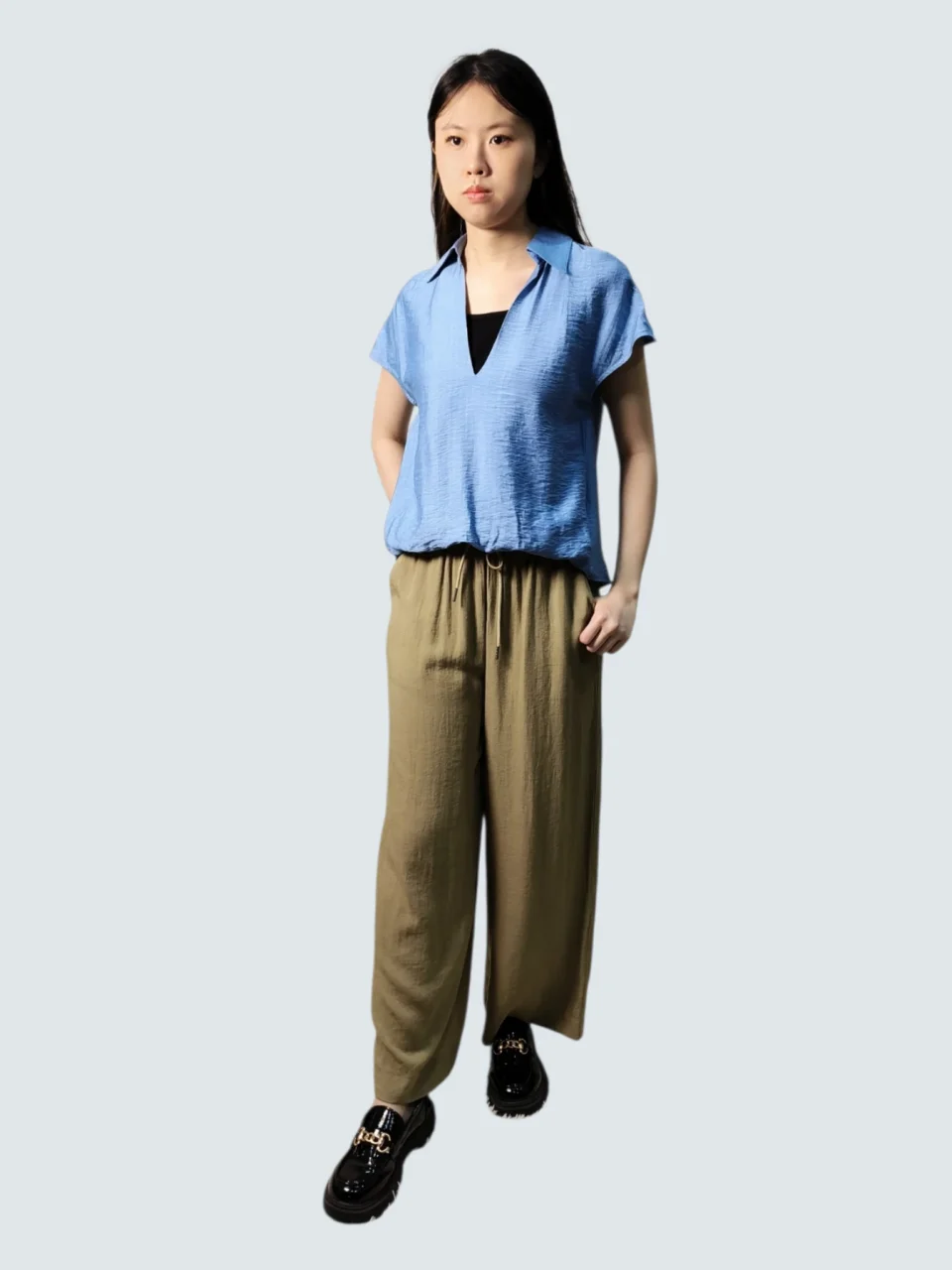 CASEY RELAXED DRAWSTRING WIDE LEG PANTS — view 3