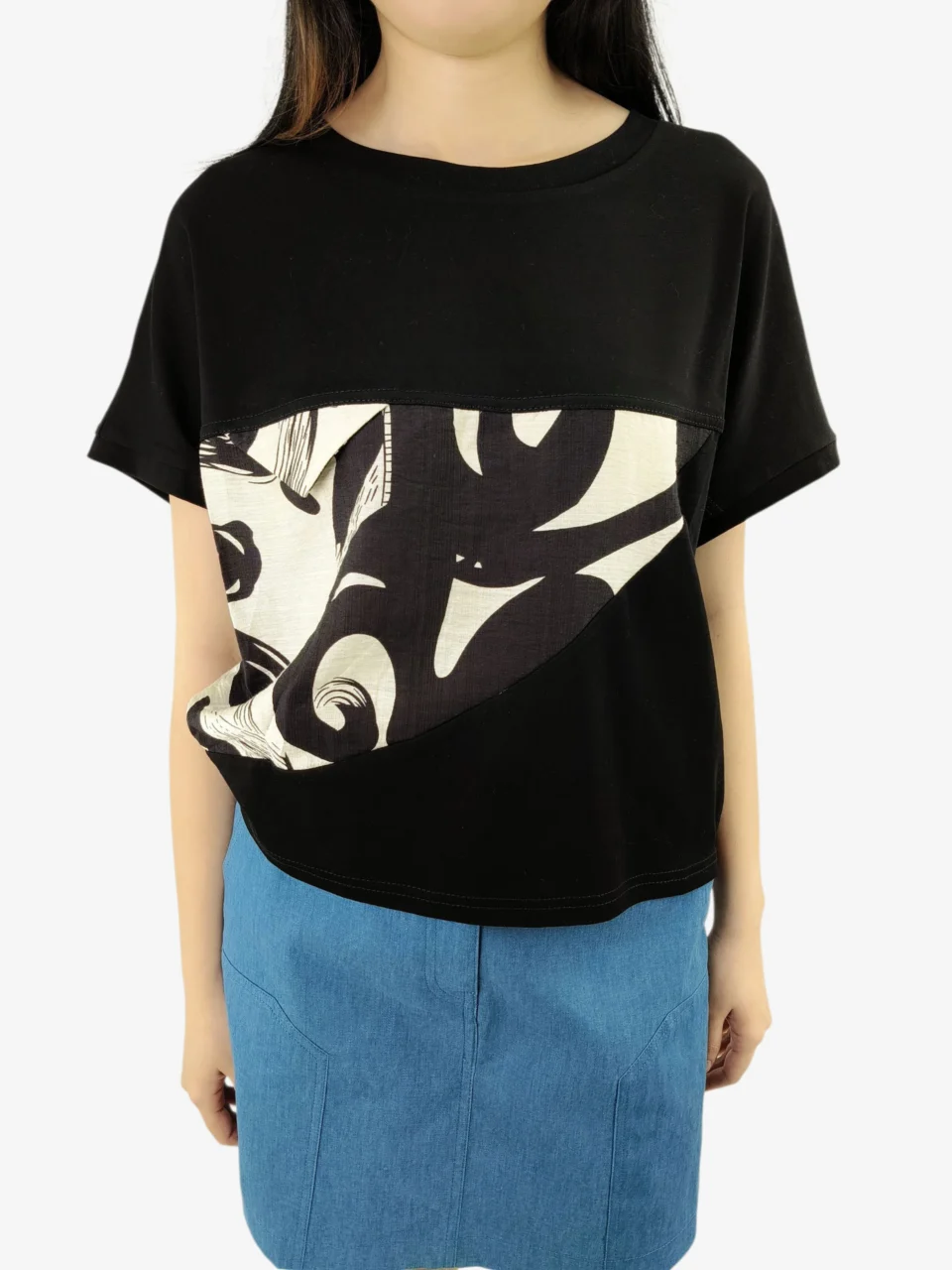 INAYA ASYMMETRIC PRINTED PANEL TOP — view 3