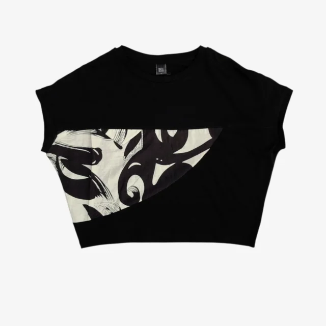INAYA ASYMMETRIC PRINTED PANEL TOP