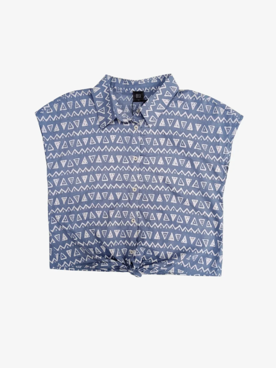 CAROL TRIBAL PRINT TIE FRONT BLOUSE — view 4