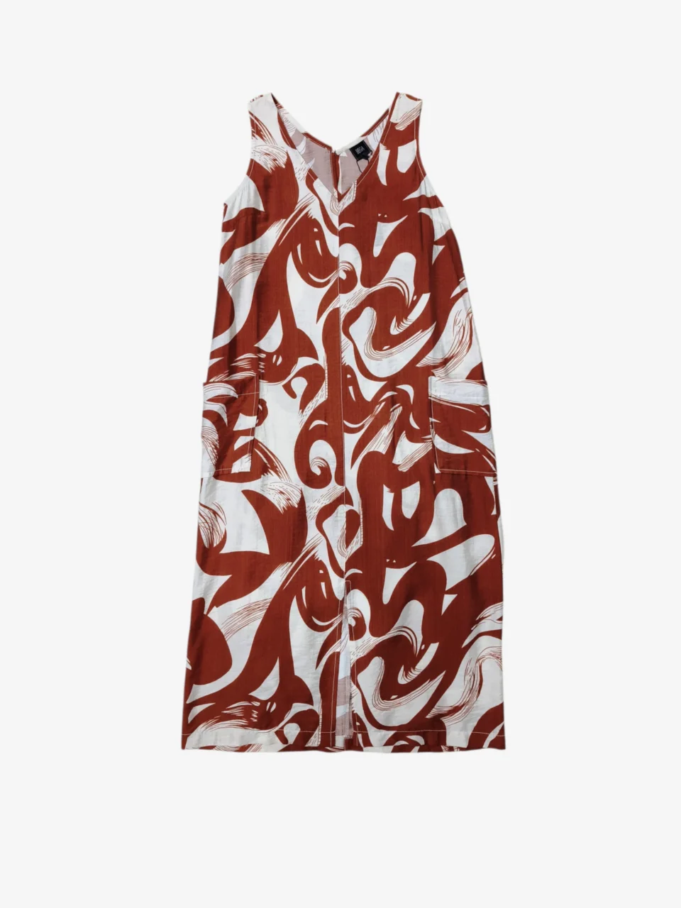 NORA ABSTRACT PRINT SLEEVELESS DRESS （N-DRV75817)