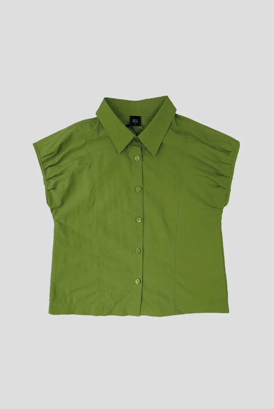 Tina Pleated Shoulder Cap Sleeve Shirt