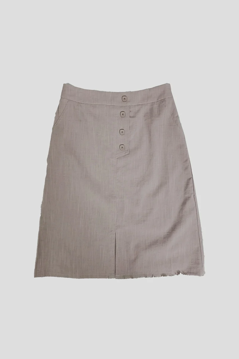 Casual Front-Slit Skirt