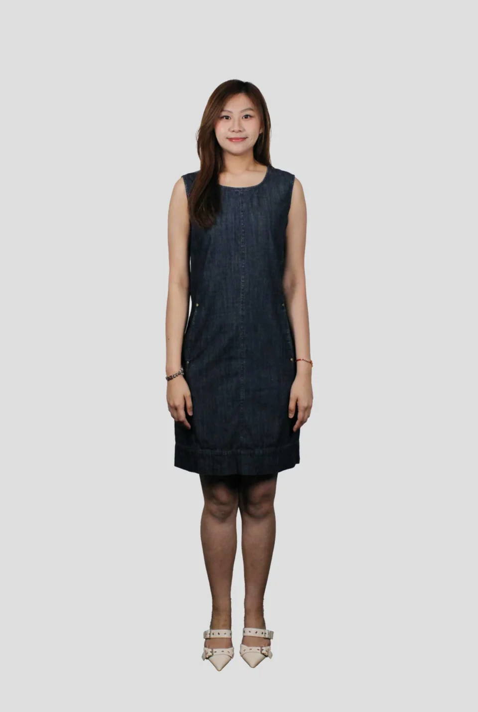 OLIVIA SLEEVELESS DENIM DRESS — view 2