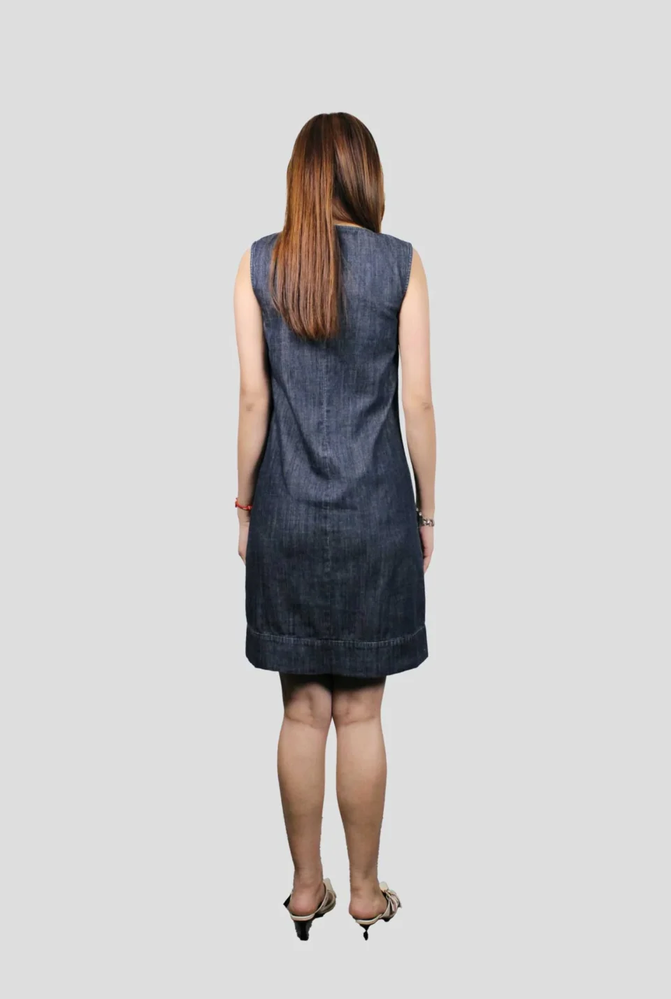 OLIVIA SLEEVELESS DENIM DRESS — view 3