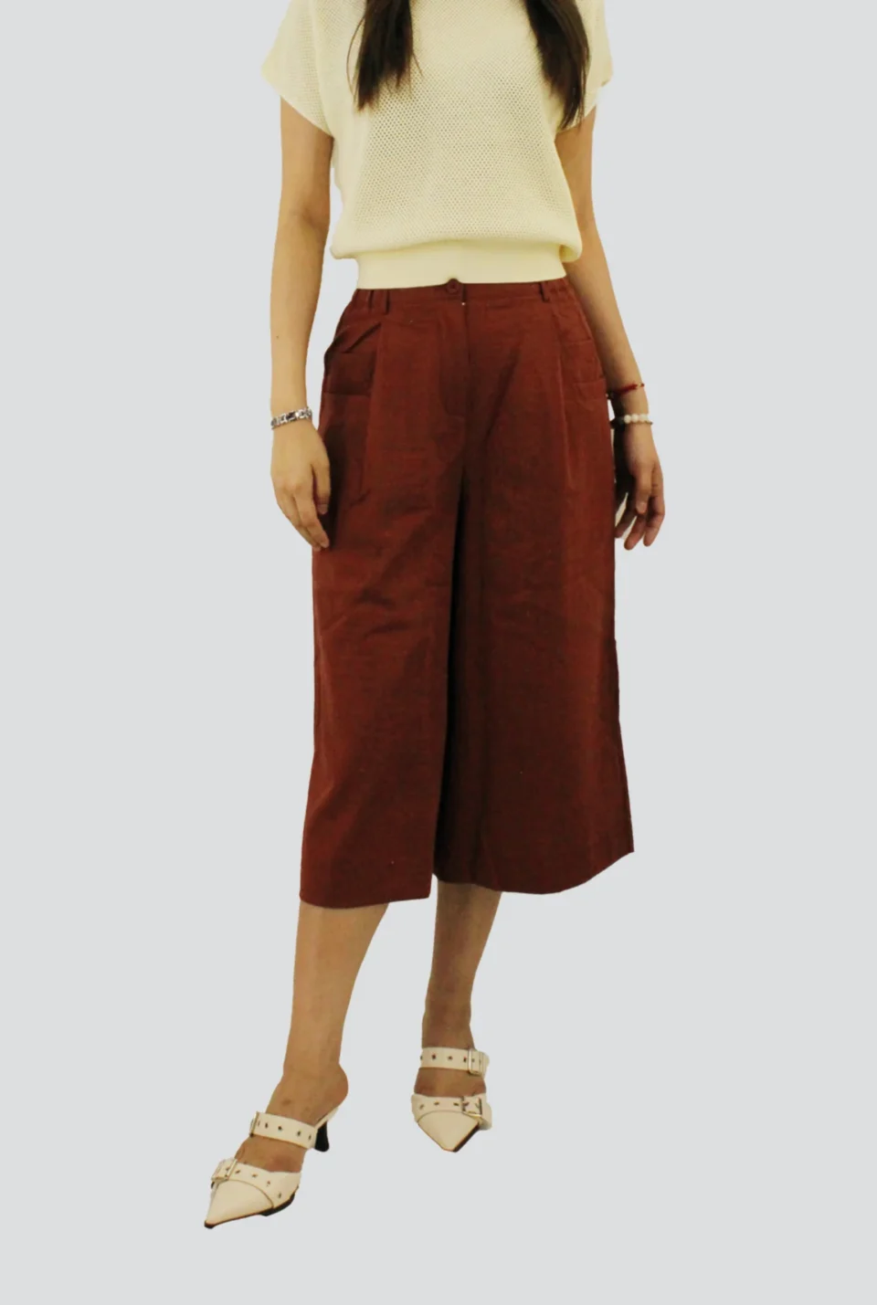 Mine High-Waisted Wide-Leg Culottes — view 4