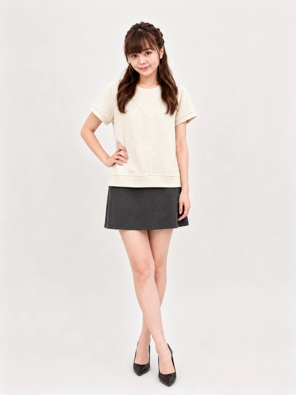 ANITA ASYMMETRIC STITCH DETAIL TOP — view 3