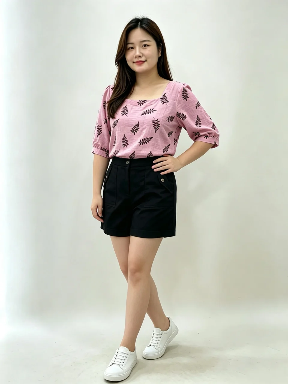 LUNA FERN PRINT SQUARE NECK TOP — view 2