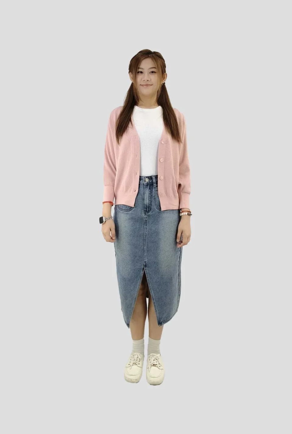 Freya Split Hem Jean Skirt — view 3