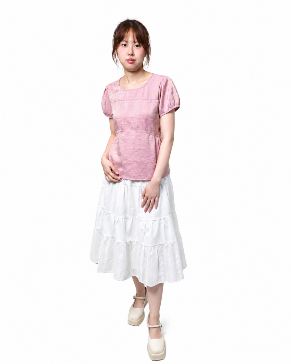 MISHA VINTAGE MEDALLION PUFF SLEEVE TOP (N-BS75972)
