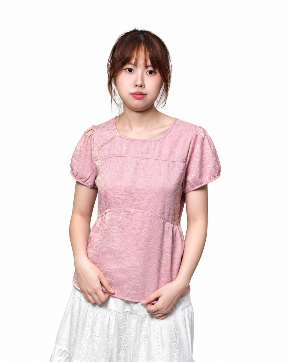 MISHA VINTAGE MEDALLION PUFF SLEEVE TOP (N-BS75972)